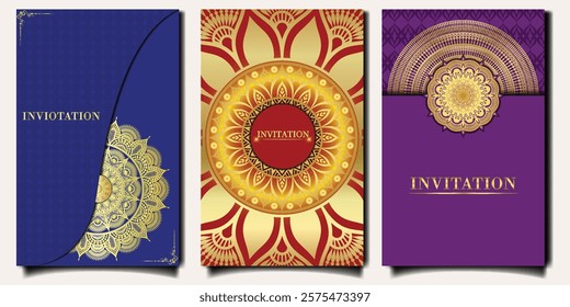 Luxury invitation card design with vector mandala pattern. Vintage ornament template. Can be used for background and wallpaper. Elegant and classic vector elements great for decoration, vector art