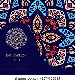 Luxury invitation card design with vector ornament pattern. Vintage template. Can be used for background and wallpaper. Elegant and classic vector elements great for decoration.