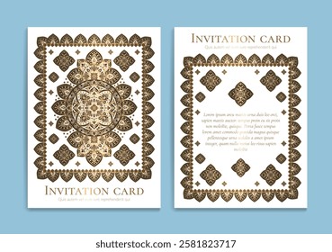 Luxury invitation card design with vector ornament pattern. Vintage template. Can be used for background and wallpaper. Elegant and classic vector elements great for decoration.