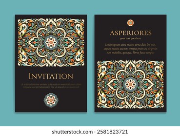 Luxury invitation card design with vector ornament pattern. Vintage template. Can be used for background and wallpaper. Elegant and classic vector elements great for decoration.