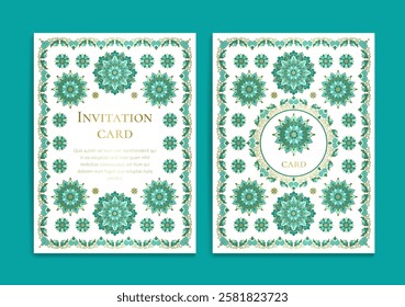 Luxury invitation card design with vector ornament pattern. Vintage template. Can be used for background and wallpaper. Elegant and classic vector elements great for decoration.