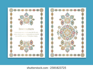 Luxury invitation card design with vector ornament pattern. Vintage template. Can be used for background and wallpaper. Elegant and classic vector elements great for decoration.