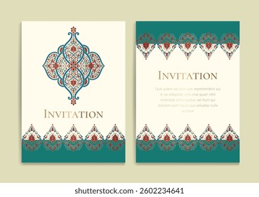Luxury invitation card design with vector mandala pattern. Vintage ornament template. Can be used for background and wallpaper. Elegant and classic vector elements great for decoration.