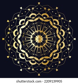 Diseño de patrones de mandala de invitación de lujo y arte de elementos ornamentales