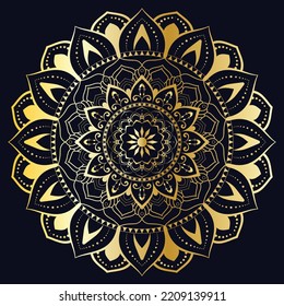 Diseño de patrones de mandala de invitación de lujo y arte de elementos ornamentales