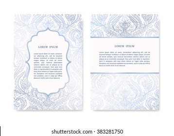 Luxury Invitation card set in islamic style. Vector blank, greeting card, posters, flyers, brochures, wedding and save the date template design cards. Floral decorative ornamental background pattern.