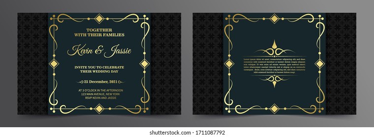 Luxury invitation card vector design vintage style