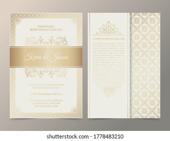 Luxury Invitation card vector design vintage style
