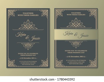 Estilo vectorial de diseño vectorial de tarjeta de invitación de lujo