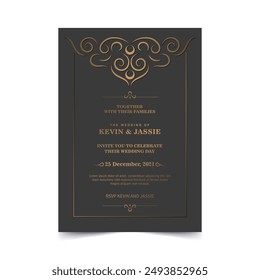 Luxury Invitation card vector design vintage style