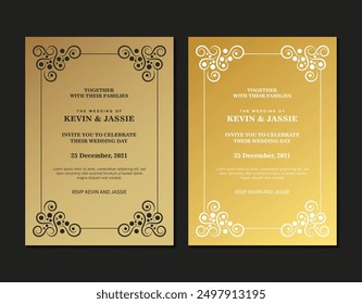 Luxury Invitation card vector design vintage style