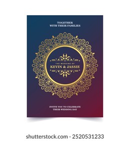 Tarjeta de invitación de lujo de diseño de Vector estilo vintage