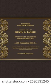 Tarjeta de invitación de lujo de diseño de Vector estilo vintage