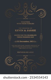 Luxury Invitation card vector design vintage style