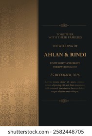 Luxury Invitation card vector design vintage style