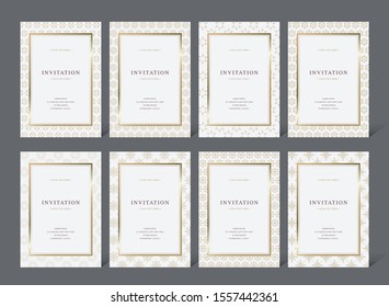 Luxury invitation card with vector pattern set