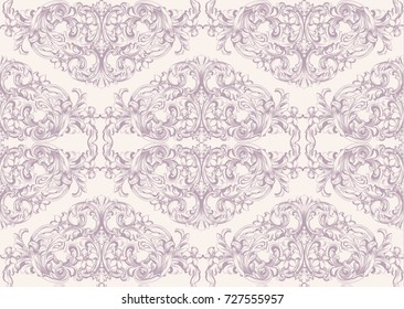 Luxury invitation card Vector. Royal victorian pattern ornament. Rich rococo background