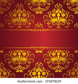 luxury invitation card. vector seamless damask pattern. golden design elements