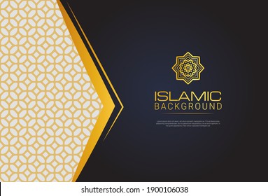 Luxury islamic background with black and golden arabesque pattern arabic islamic east style best for print, poster, cover, brochure, flyer, banner.