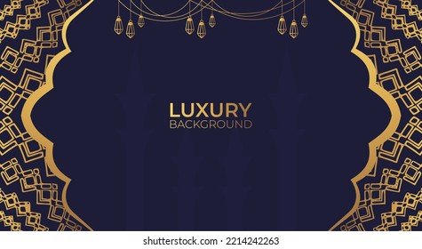 Luxury Islamic background with golden Arabic pattern Islamic eastern style Arabic. Ramadan Style Decorative Mandala. Suitable for themes with Islamic nuances