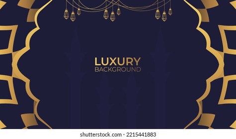 Luxury Islamic background with golden Arabic pattern Islamic eastern style Arabic. Ramadan Style Decorative Mandala. Suitable for themes with Islamic nuances