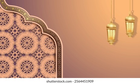 Luxury Islamic Background in Pink Color