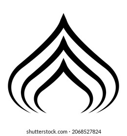 Luxury Islamic Domed Palace Logo, Triple Arab Dome Sign Islam