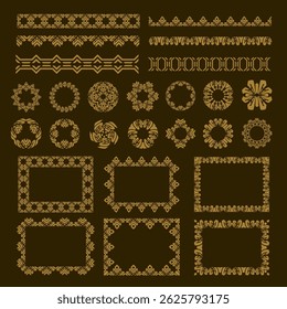 Ornamentos de oro de lujo del diseño islámico del marco y de la frontera