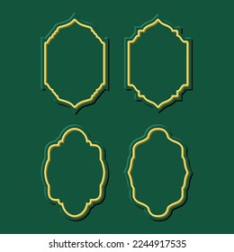 LUXURIÖSE ISLAMISCHE RAHMENTEMPLATEN HINTERGRUND. DESIGN-SET FÜR LUXUS-VINTAGE