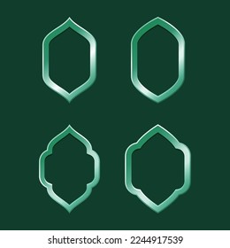 LUXURIÖSE ISLAMISCHE RAHMENTEMPLATEN HINTERGRUND. DESIGN-SET FÜR LUXUS-VINTAGE