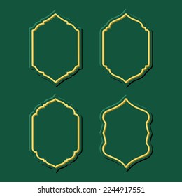 LUXURIÖSE ISLAMISCHE RAHMENTEMPLATEN HINTERGRUND. DESIGN-SET FÜR LUXUS-VINTAGE