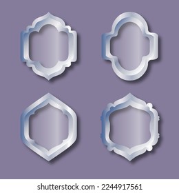 LUXURY ISLAMIC FRAME TEMPLATES BACKGROUND SET. LUXURY VINTAGE BADGE DESIGN SET