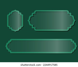 EL MARCO ISLÁMICO LUJOSO REALIZA PLANTILLAS DE FONDO. CONJUNTO DE DISEÑO DE BADGE DE VINTAGE DE LUJO