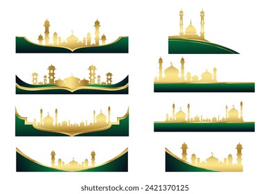 borde de esquina de mezquita islámica de lujo, para su diseño de fondo islámico,vector eps 10