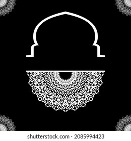 Luxury Islamic Motifs Pattern in Black-White for Background, Decoration, Graphic Design Element. Vector Illustration