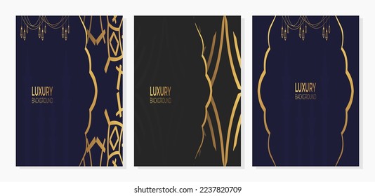 Luxury Islamic poster or cover with golden Arabic pattern Islamic eastern style Arabic. Ramadan Style Decorative Mandala. Suitable for themes with Islamic nuances