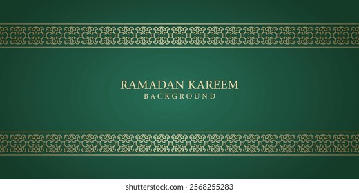 Luxury islamic ramadan frame background green