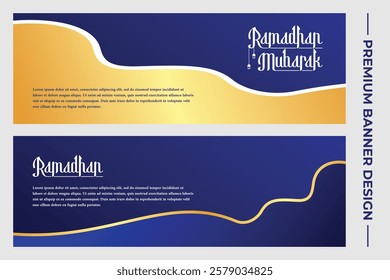 Luxury Islamic Ramadan Greeting Banner Design.