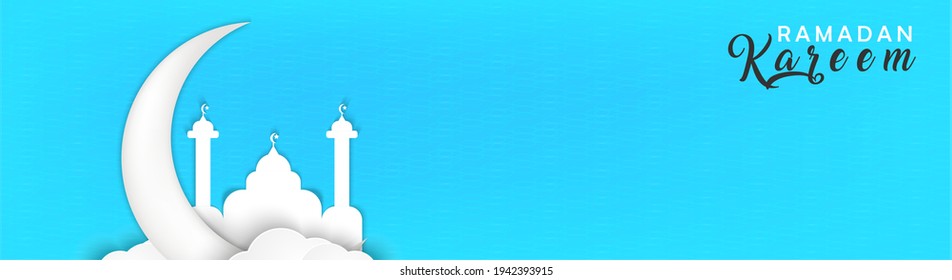 Luxury islamic ramadan header web banner vector design with minimalist,trendy, and silhouette moon,mosque,star and cloud. fit for islamic business,invitation,greeting,social media template, etc.