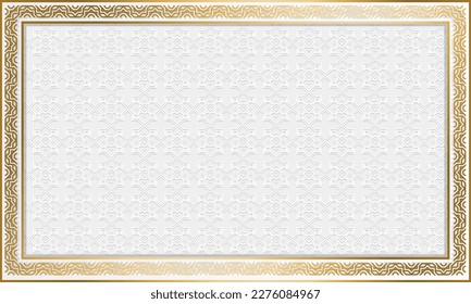luxury islamic white frame background