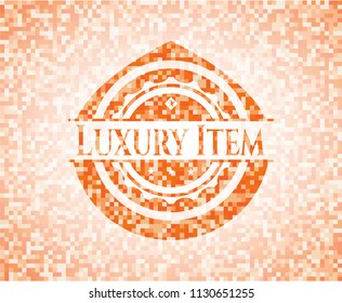 Luxury Item abstract orange mosaic emblem with background