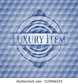 Luxury Item blue polygonal emblem.