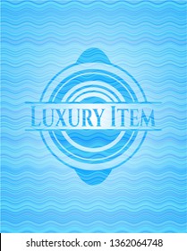 Luxury Item water representation emblem background.