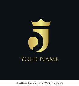 Luxury J Crown Logo Vector