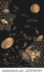 Diseño de fondo de estilo japonés de lujo