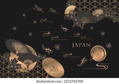 Diseño de fondo de estilo japonés de lujo