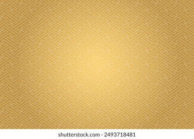 Luxury Japanese traditional and modern Japanese pattern background with gold sayagata