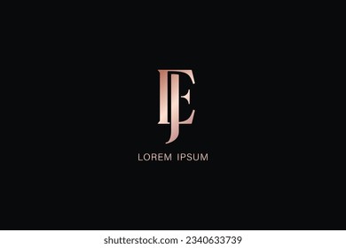 luxury je letter fashion brand design modern style creative golden wordmark design typography illustration, je lettering, ej logo