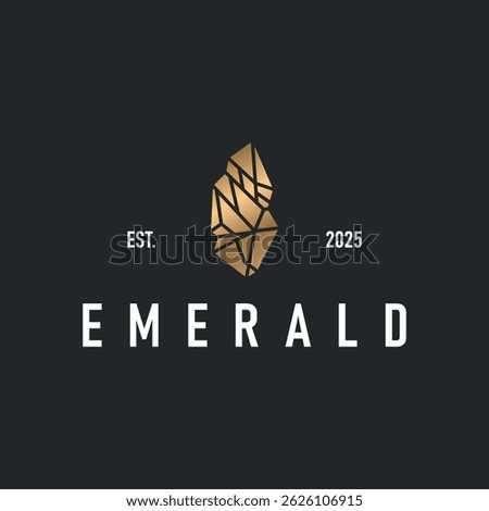 luxury jewelry design with gemstone logo concept, luxury diamond stone templet brand product concept with simple vintage concept