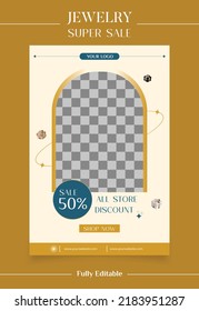 Luxury Jewelry Discount Poster, Jewelry Collection Poster, Luxury Earrings Poster